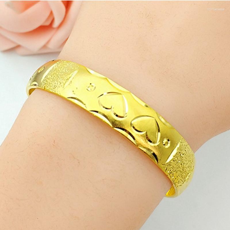 Bangle Heart Carved Women Solid Bracelet 18k Yellow Gold Filled Wedding Bride Trendy Dubai Jewelry Girlfriend Gift 60mm 12mmBangle Raym22
Bangle Heart Carved Women Solid Bracelet 18k Yellow Gold Filled Wedding Bride Trendy Dubai Jewelry Girlfriend Gift 60mm 12mmBangle Raym22