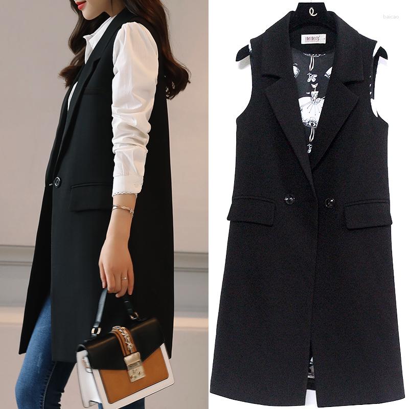 Women's Vests Fashion British Style Slim Sleeveless Vest Women's Large Size Suits Spring And Autumn Long Section Of The Jacket
Women's Vests Fashion British Style Slim Sleeveless Vest Women's Large Size Suits Spring And Autumn Long Section Of The Jacket