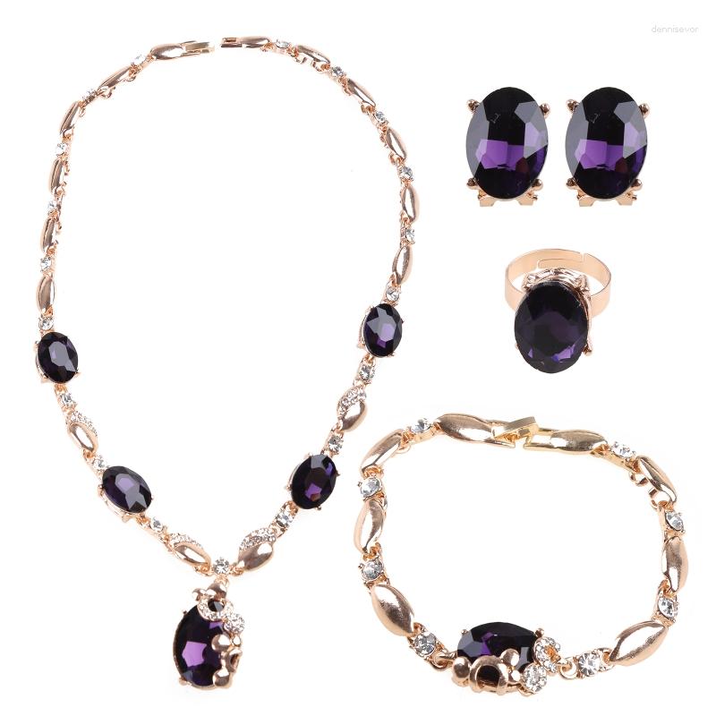 Necklace Earrings Set Jewelry Purple Gemstone Pendant Earring Bracelet Ring Party Dress, Picture shown
Necklace Earrings Set Jewelry Purple Gemstone Pendant Earring Bracelet Ring Party Dress, Picture shown