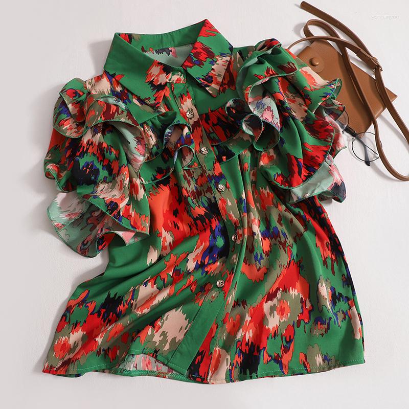 Women's Blouses Korejepo Colorful Short Sleeve Shirt Women's 2023 Summer Ruffled Flying Sleeves Blouse Fashion Style Lapel Age Reducing, Green
Women's Blouses Korejepo Colorful Short Sleeve Shirt Women's 2023 Summer Ruffled Flying Sleeves Blouse Fashion Style Lapel Age Reducing, Green