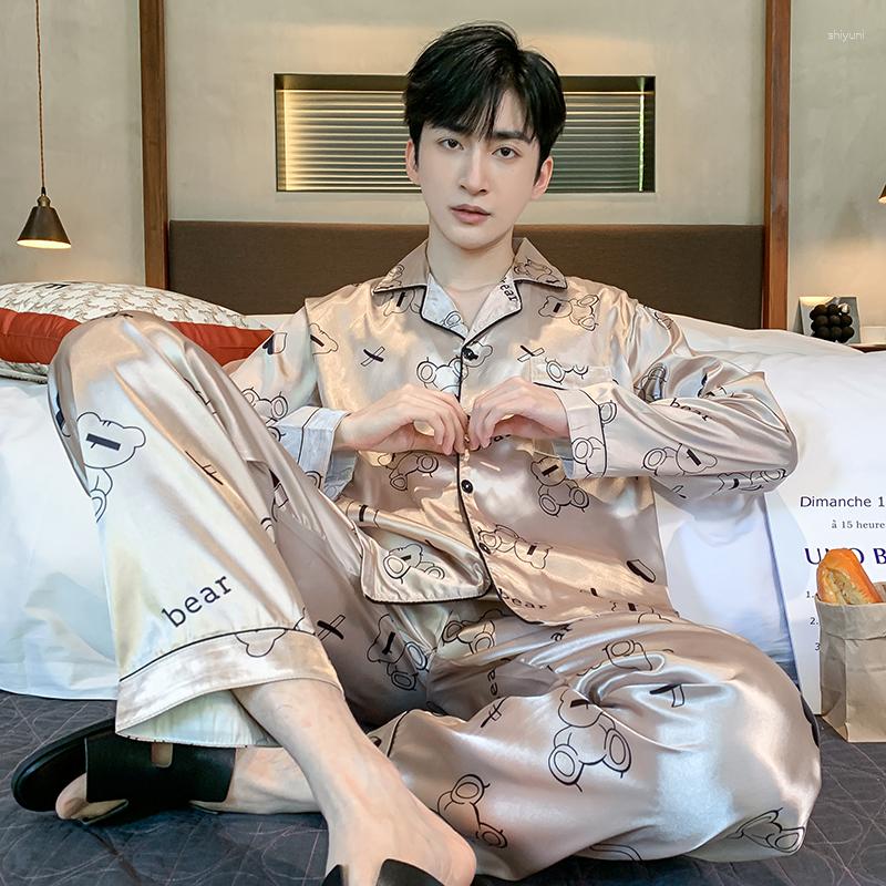 Men's Sleepwear Plus Size 5XL Men's Ice Silk Pajama Set Men Pajamas Teenager Soft Cozy Satin Summer Spring Autumn Nightgown, 818-b
Men's Sleepwear Plus Size 5XL Men's Ice Silk Pajama Set Men Pajamas Teenager Soft Cozy Satin Summer Spring Autumn Nightgown, 818-b