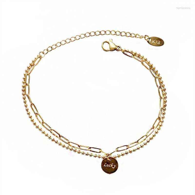 Charm Bracelets Lucky Round Brand Double Chains On Hand Women Stainless Steel Fashion Bracelet Fine Jewelry Wholesale Raym22
Charm Bracelets Lucky Round Brand Double Chains On Hand Women Stainless Steel Fashion Bracelet Fine Jewelry Wholesale Raym22