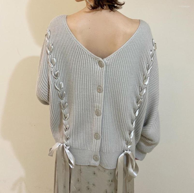 Women's Sweaters Ladies 2023 Early Spring Front And Back Bandage Straps Knitted V-neck Pullover Sweater Top, Style 3
Women's Sweaters Ladies 2023 Early Spring Front And Back Bandage Straps Knitted V-neck Pullover Sweater Top, Style 3