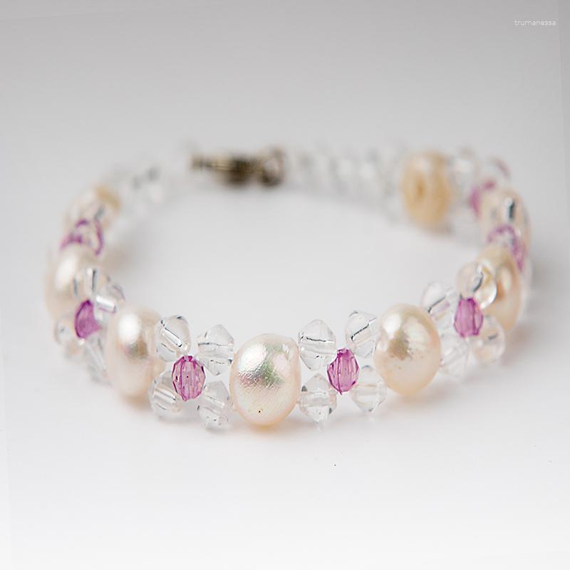 Strand Freshwater Pearl Plastic Crystal Alloy Clasp Cute Flower Style Bracelet Fashion Jewelry For Women And Girl Beaded Strands Raym22
Strand Freshwater Pearl Plastic Crystal Alloy Clasp Cute Flower Style Bracelet Fashion Jewelry For Women And Girl Beaded Strands Raym22