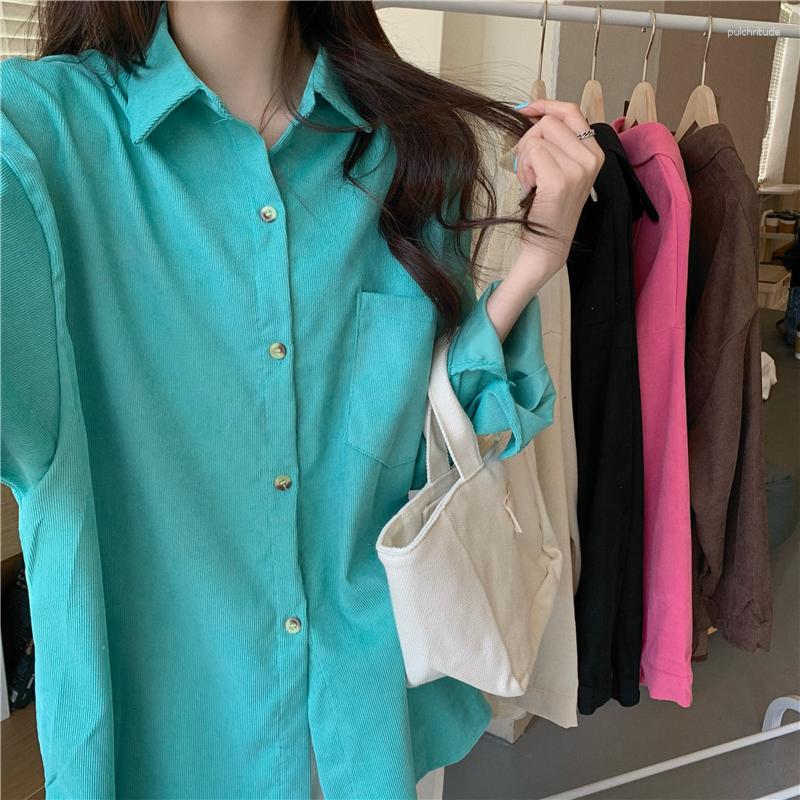 Women's Blouses Korean Fashion Coffee Corduroy Shirt Women Fall 2023 Loose Long-sleeved Blusas Tops Female Casual Button Up Pink, Beige
Women's Blouses Korean Fashion Coffee Corduroy Shirt Women Fall 2023 Loose Long-sleeved Blusas Tops Female Casual Button Up Pink, Beige