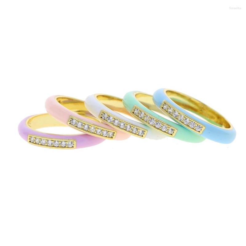 Wedding Rings Pastel Enamel With 5A Cubic Zirconia Gold Color Finger Band Candy Colorful Women Girl CZ Eternity Ring
Wedding Rings Pastel Enamel With 5A Cubic Zirconia Gold Color Finger Band Candy Colorful Women Girl CZ Eternity Ring