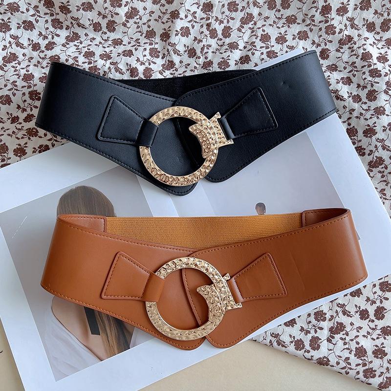 Belts Leather Cummerbunds For Women Wide Waist Sealing Dress Coat Decorate Vintage Alloy Big Buckle Belt Elastic Waistbands, Black
Belts Leather Cummerbunds For Women Wide Waist Sealing Dress Coat Decorate Vintage Alloy Big Buckle Belt Elastic Waistbands, Black