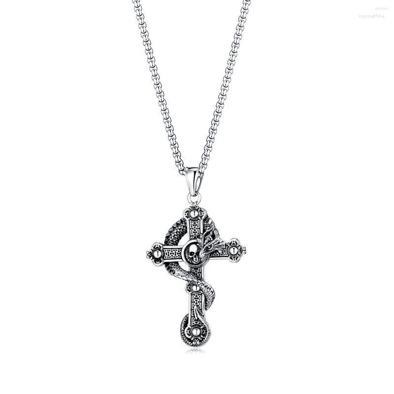 Chains Ornament Retro Titanium Steel Skull Cross Pendant Personalized Hip Hop Panlong Men's Necklace
Chains Ornament Retro Titanium Steel Skull Cross Pendant Personalized Hip Hop Panlong Men's Necklace