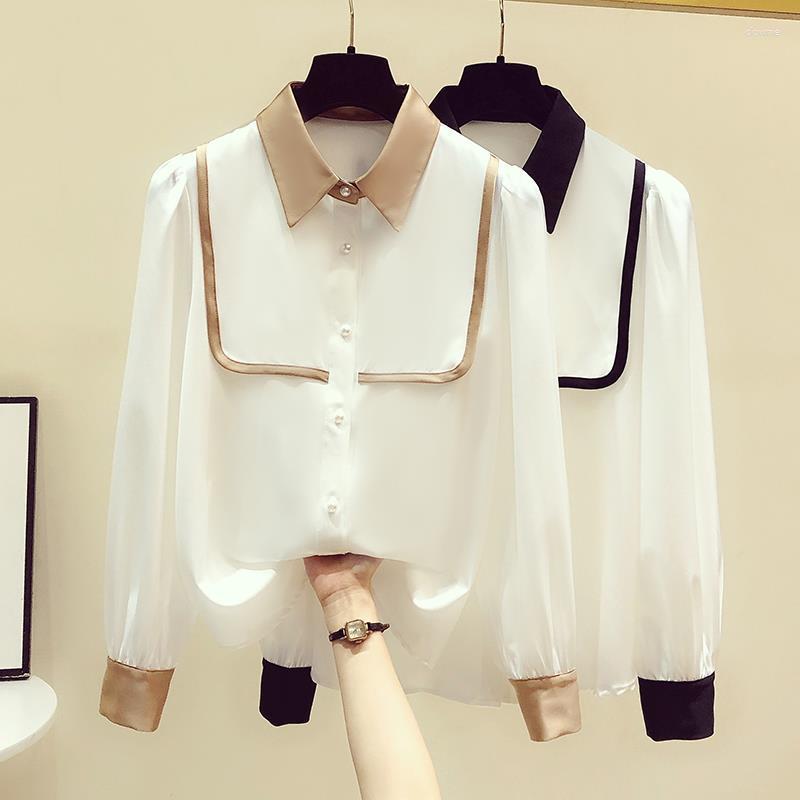 Women' Blouses Fashion Woman 2023 Long Sleeve Shirt Contrasting Color Collar Temperament Foreign Style Design Sense Of Female, Khaki
Women' Blouses Fashion Woman 2023 Long Sleeve Shirt Contrasting Color Collar Temperament Foreign Style Design Sense Of Female, Khaki