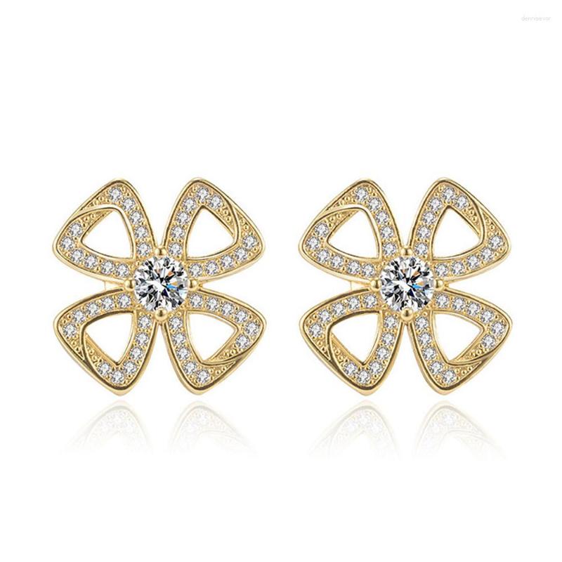 Stud Earrings Fashion Chic Clover Crystal Zircon Diamonds Gemstones For Women Girl Gold Color Jewelry Brincos Accessories Gijoux
Stud Earrings Fashion Chic Clover Crystal Zircon Diamonds Gemstones For Women Girl Gold Color Jewelry Brincos Accessories Gijoux