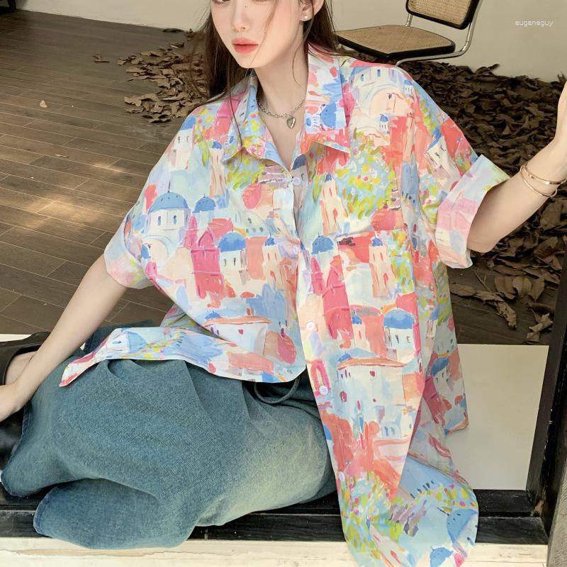 Women's Blouses DUOFAN Women Fresh Lapel Graffiti Pattern Loose Short Sleeve Shirts 2023 Summer Mid Length Single Breasted Casual Tops, Pink
Women's Blouses DUOFAN Women Fresh Lapel Graffiti Pattern Loose Short Sleeve Shirts 2023 Summer Mid Length Single Breasted Casual Tops, Pink