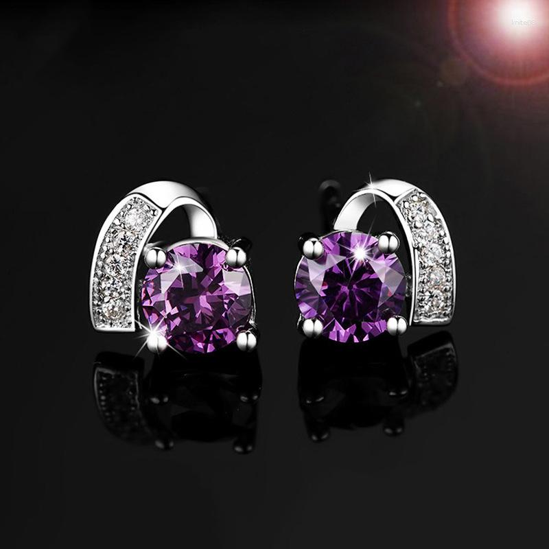Stud Earrings Geometric Crystal Zirconia Purple White Stone Simple Jewelry For Women Tiny Piercing Earring
Stud Earrings Geometric Crystal Zirconia Purple White Stone Simple Jewelry For Women Tiny Piercing Earring
