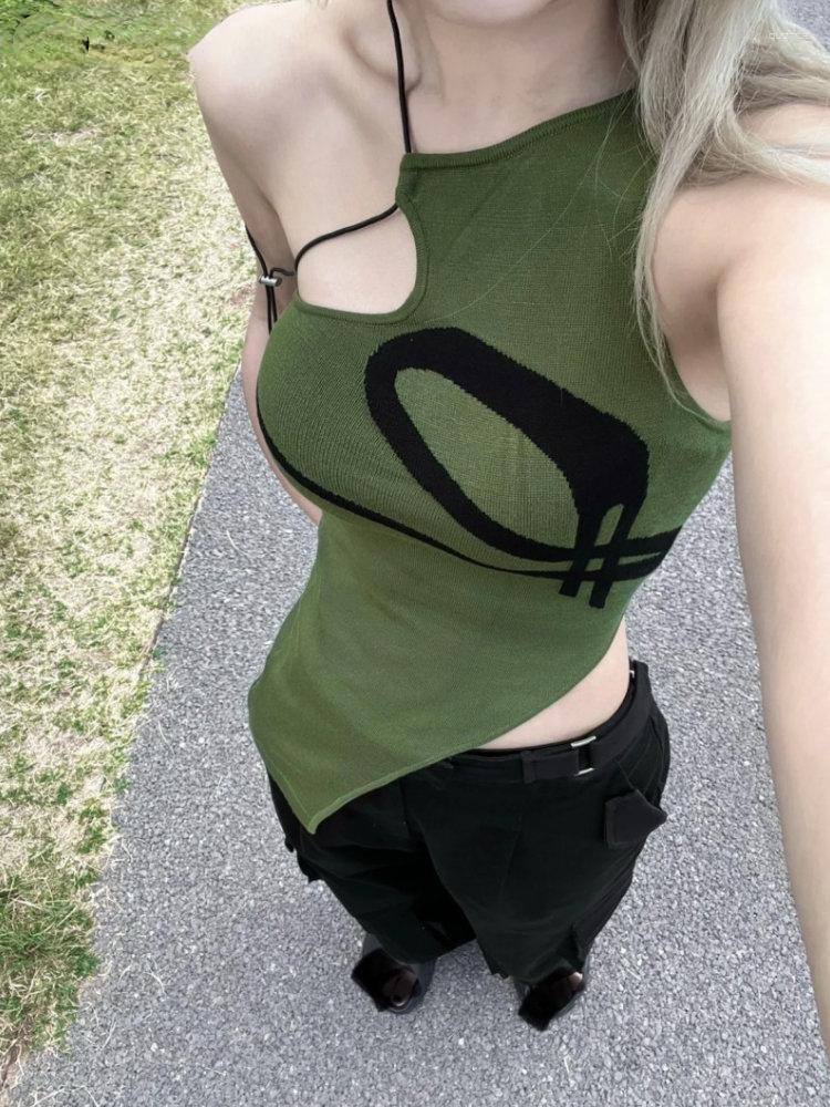 Women' Tanks Korobov Irregular Tops Slim Sexy High Street Summer Tees All-match Ladies Aesthetic Y2k Clothes Fashion Ropa De Mujer, Army green
Women' Tanks Korobov Irregular Tops Slim Sexy High Street Summer Tees All-match Ladies Aesthetic Y2k Clothes Fashion Ropa De Mujer, Army green