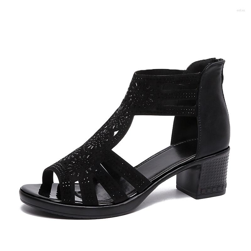 Sandals Shoes Woman Summer Solid Outdoor Thick-Soled Rhinestone Hollow Open Toe Breathable High Heel, Black
Sandals Shoes Woman Summer Solid Outdoor Thick-Soled Rhinestone Hollow Open Toe Breathable High Heel, Black