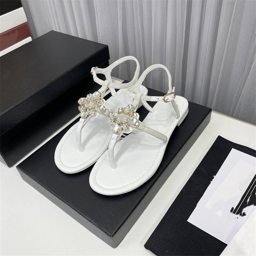 

Fashion Sandals Luxury Design 2023 Channel Women's High Heels Business Work Leather Canvas Casual Student Sandals 07-017