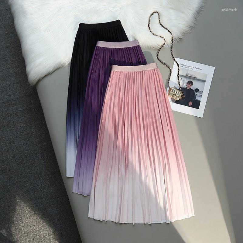 Skirts Gradient Color Pleated Skirt Women High Waist Slim Fairycore Drape A-line Mid-length Female Korean Elegant Faldas Mujer, Pink
Skirts Gradient Color Pleated Skirt Women High Waist Slim Fairycore Drape A-line Mid-length Female Korean Elegant Faldas Mujer, Pink