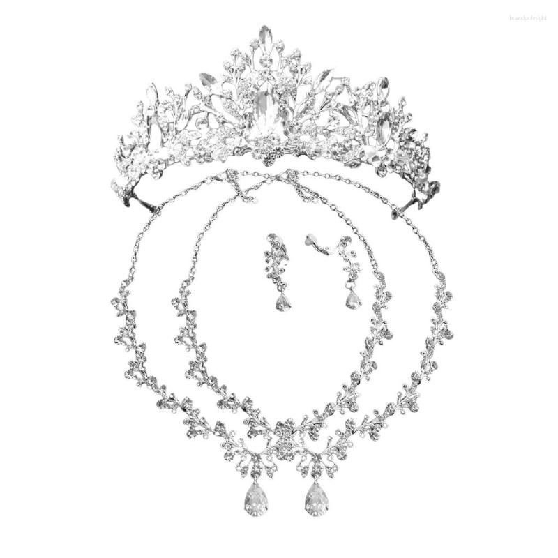 Necklace Earrings Set Bridal Jewelry Shining Rhinestone Wedding Headband Kit Alloy Zircon Decoration Crystal Holiday Ornaments, Picture shown
Necklace Earrings Set Bridal Jewelry Shining Rhinestone Wedding Headband Kit Alloy Zircon Decoration Crystal Holiday Ornaments, Picture shown