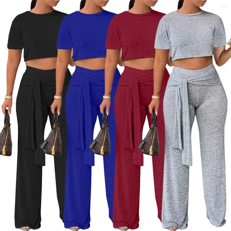 Women' Two Piece Pants Spring Summer Casual Commuter Set Outfits Women Tracksuits Fashion Short Sleeved Crop Tops Lace-up Wide Leg Suit, Black
Women' Two Piece Pants Spring Summer Casual Commuter Set Outfits Women Tracksuits Fashion Short Sleeved Crop Tops Lace-up Wide Leg Suit, Black