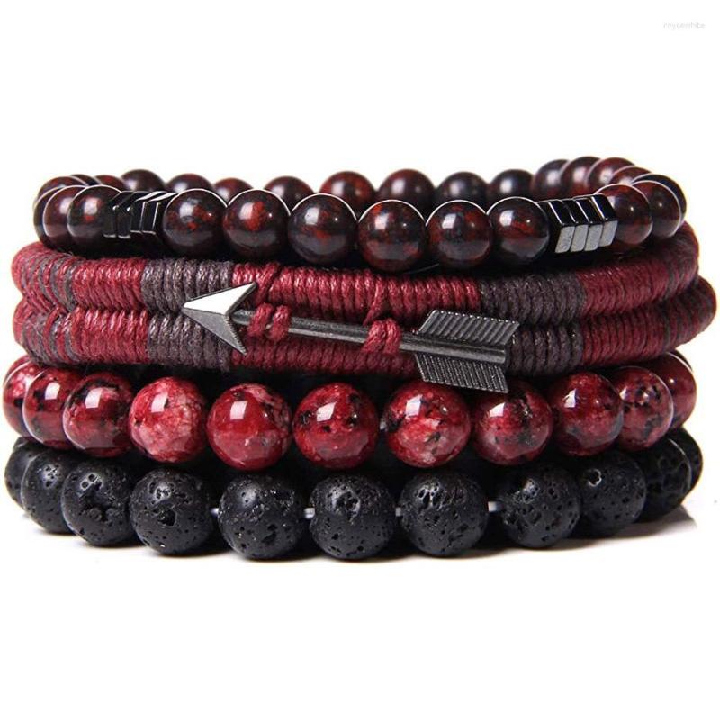 Charm Bracelets ZG Fashion Natural Set Jewelry Clear Energy Real Hematite Men Polished Black Onyx Stone Beads For Women
