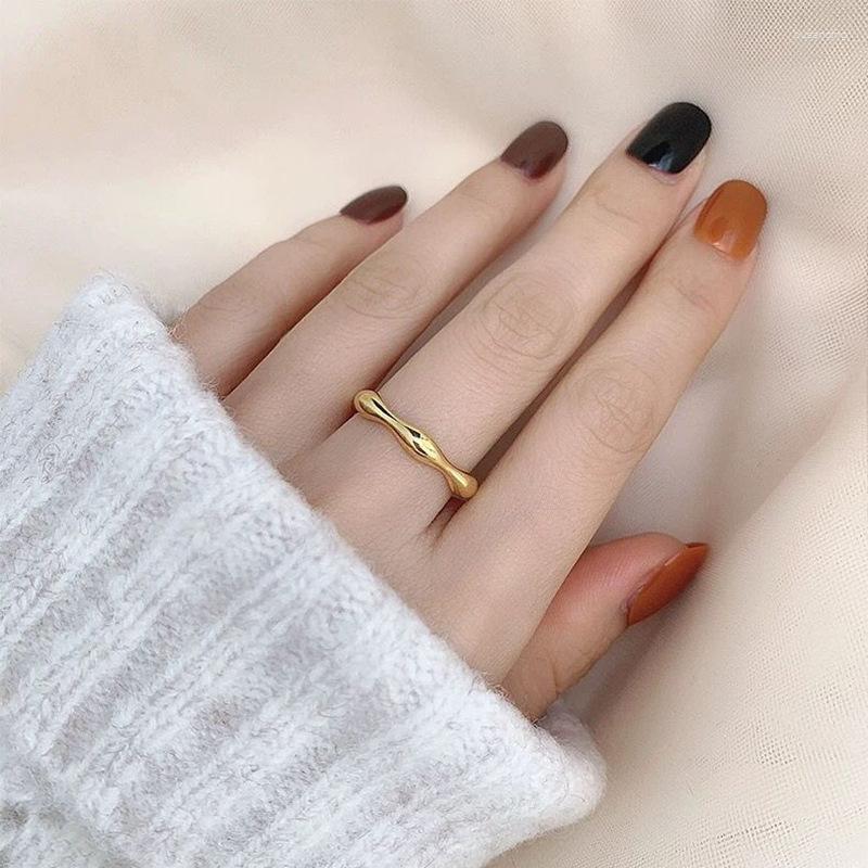Wedding Rings YUN RUO 18K Gold Plated Bamboo Joint Ring Female Personality Fashion Titanium Steel Index Finger Jewelry Water Proof
Wedding Rings YUN RUO 18K Gold Plated Bamboo Joint Ring Female Personality Fashion Titanium Steel Index Finger Jewelry Water Proof