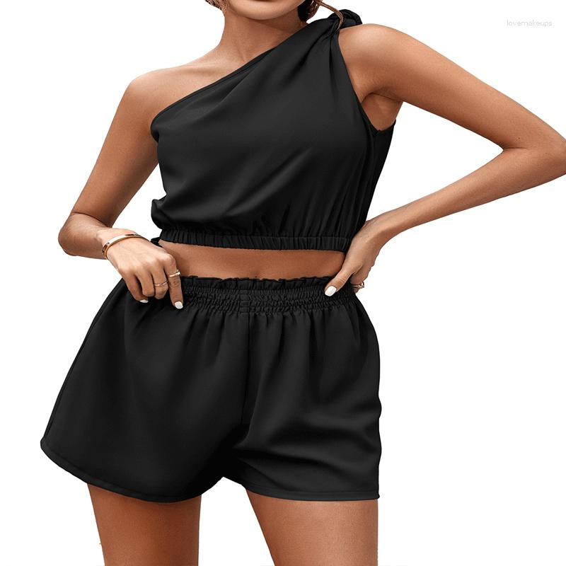 Women' Tracksuits 2023 Spring And Summer Leisure Women' Clothing European American Fashion Skew Shoulder Solid Color Slim Fit Set, Black
Women' Tracksuits 2023 Spring And Summer Leisure Women' Clothing European American Fashion Skew Shoulder Solid Color Slim Fit Set, Black