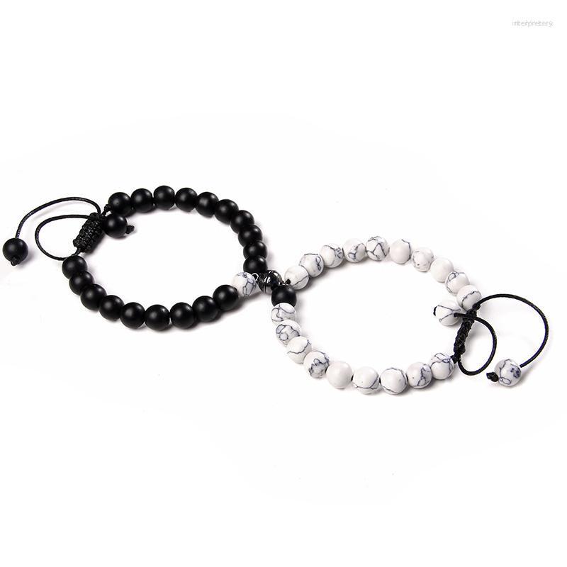Strand Couples Distance Magnetic Bracelets For Women Men Black And White Stone Beads 7 Chakra Bangle Lava Love Friend Jewelry Gift
Strand Couples Distance Magnetic Bracelets For Women Men Black And White Stone Beads 7 Chakra Bangle Lava Love Friend Jewelry Gift