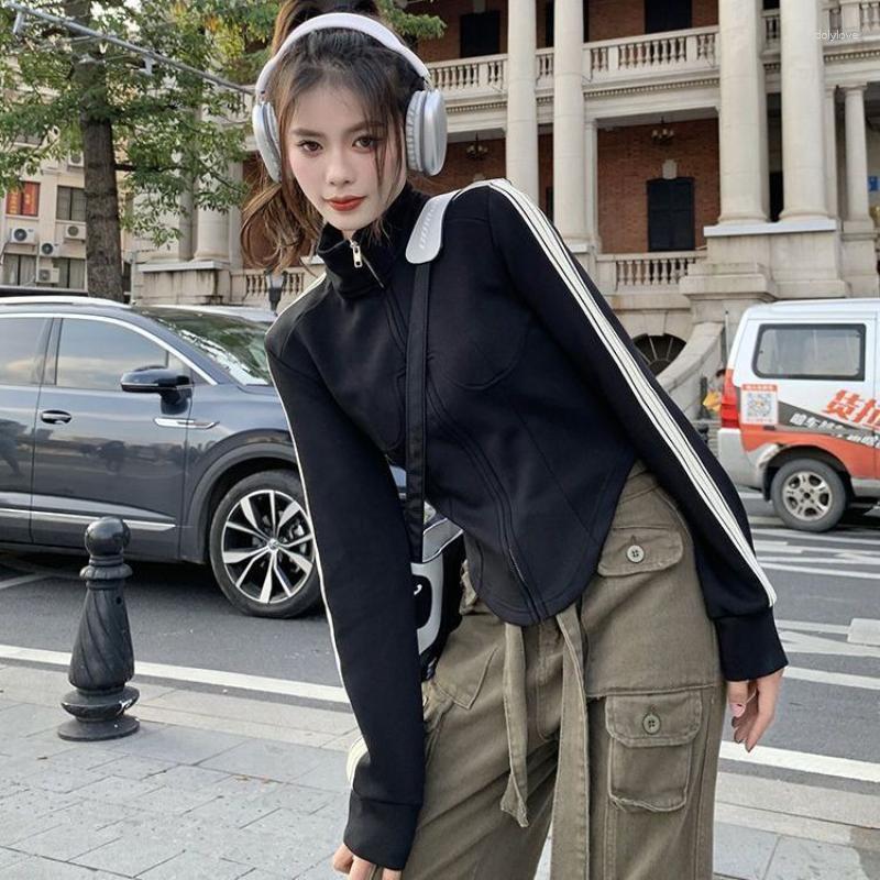 Women' Jackets Deeptown Y2k Vintage Cropped Jacket Women Korean Fashion Track Casual Zipper Streetwear Outdoor Spring Short Coat Tops, Black
Women' Jackets Deeptown Y2k Vintage Cropped Jacket Women Korean Fashion Track Casual Zipper Streetwear Outdoor Spring Short Coat Tops, Black