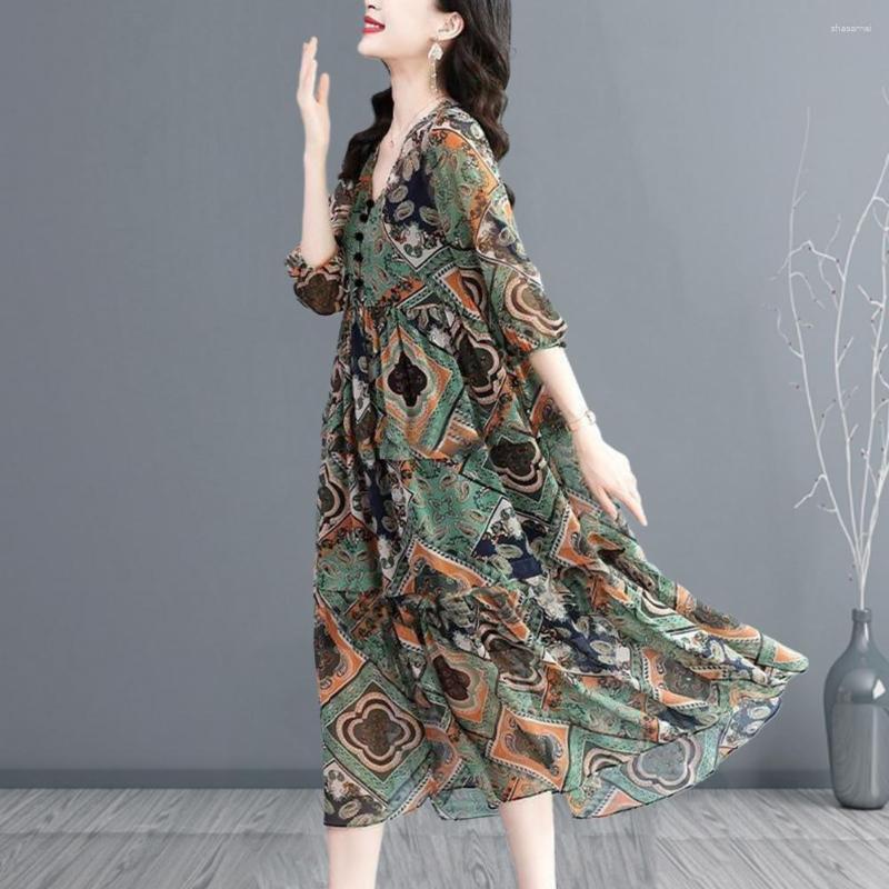 Casual Dresses Stylish Women Summer Dress Button Decor V Neck Retro Lady Party Half Sleeves Garment, Brown
Casual Dresses Stylish Women Summer Dress Button Decor V Neck Retro Lady Party Half Sleeves Garment, Brown
