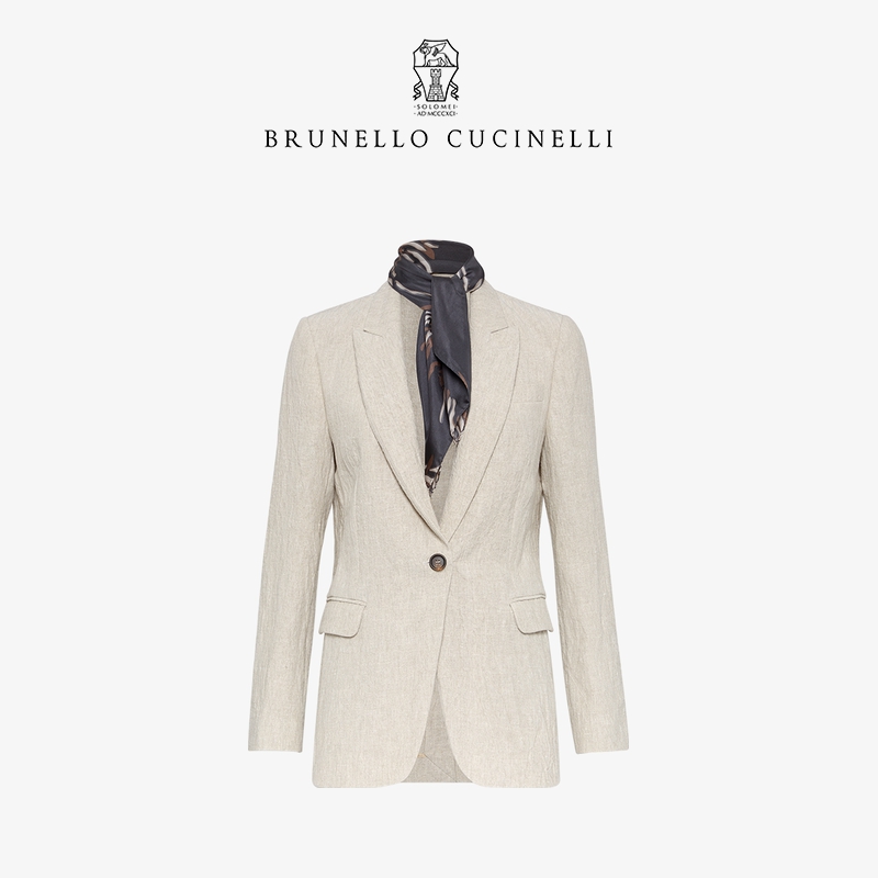 Women Blazers Brunello Cucinelli Spring and Summer Linen Long Sleeve Leisure Suit Coat with Button, Light gray
Women Blazers Brunello Cucinelli Spring and Summer Linen Long Sleeve Leisure Suit Coat with Button, Light gray