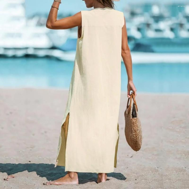 Casual Dresses Lady Vest Dress Side Split Loose Single-breasted V Neck Women Patch Pocket Ankle Length Sleeveless Summer, Black
Casual Dresses Lady Vest Dress Side Split Loose Single-breasted V Neck Women Patch Pocket Ankle Length Sleeveless Summer, Black