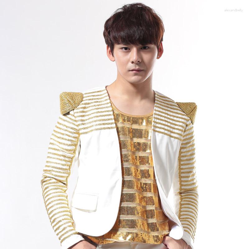 Men's Jackets Novelty Fashion Punk Nightclub Bar Male Personalized Embroidery Outerwear 3 Colors Men Stage Wear Show Costume Man Jacket, White jacket
Men's Jackets Novelty Fashion Punk Nightclub Bar Male Personalized Embroidery Outerwear 3 Colors Men Stage Wear Show Costume Man Jacket, White jacket