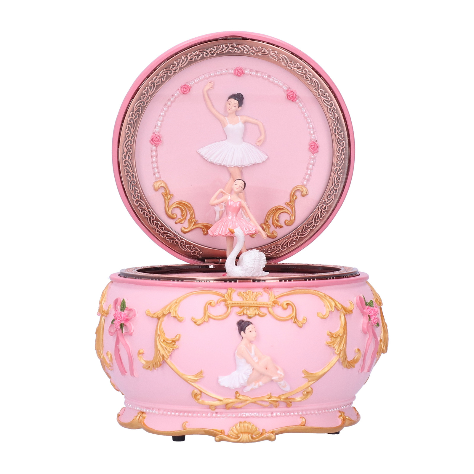 Novelty Items Resin Music Box Ballerina Figurine Swan Lake/Castle in the Sky Musical Box Home Decoration Birthday Gift 230621