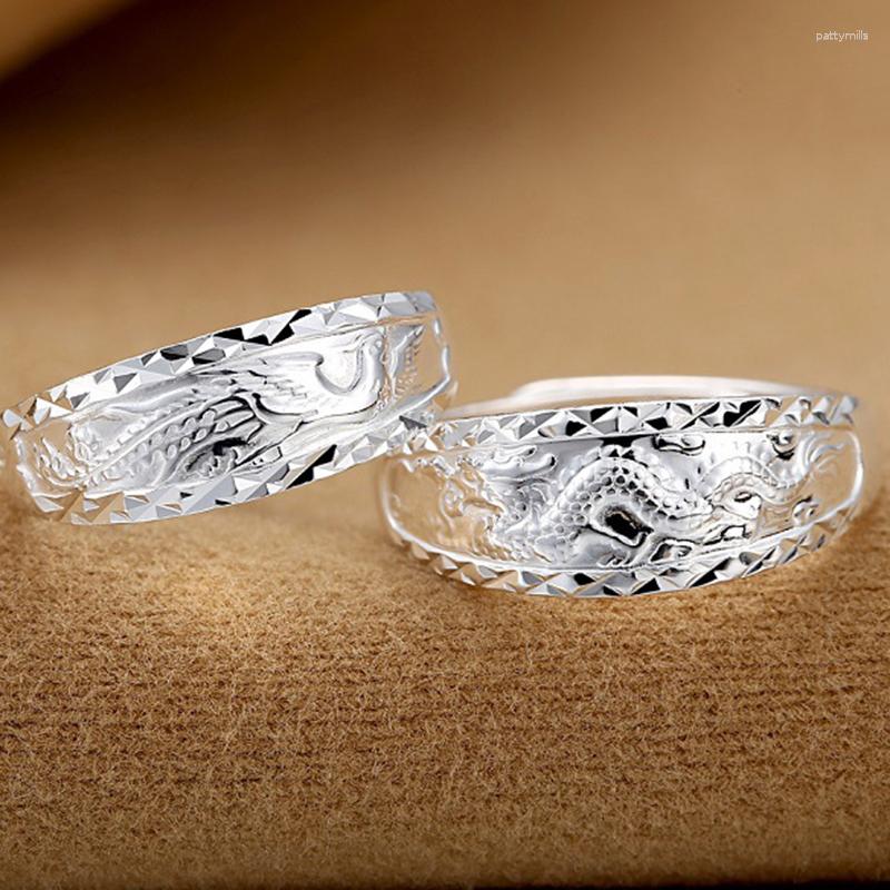 Cluster Rings Solid S990 Fine Silver Ring Women Men Luck Dragon / Phoenix Adjustable Gift 3g
Cluster Rings Solid S990 Fine Silver Ring Women Men Luck Dragon / Phoenix Adjustable Gift 3g