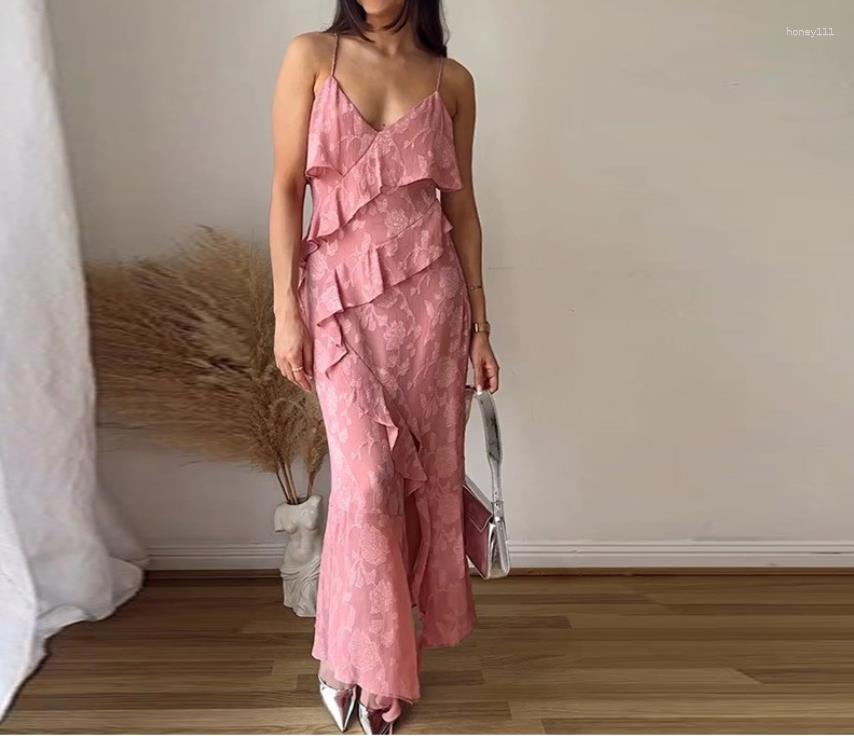 Casual Dresses Women' Summer Pink Sling Party Prom V-Neck French Retro Spaghetti Straps High Waist Elegant Floral Long Dress
Casual Dresses Women' Summer Pink Sling Party Prom V-Neck French Retro Spaghetti Straps High Waist Elegant Floral Long Dress