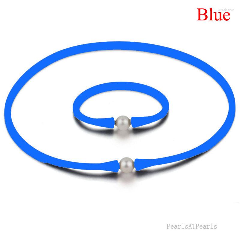 Necklace Earrings Set 16 Inches 10-11mm Natural Oval Pearl Blue Rubber Silicone & 7 Bracelet Jewelry, Picture shown
Necklace Earrings Set 16 Inches 10-11mm Natural Oval Pearl Blue Rubber Silicone & 7 Bracelet Jewelry, Picture shown