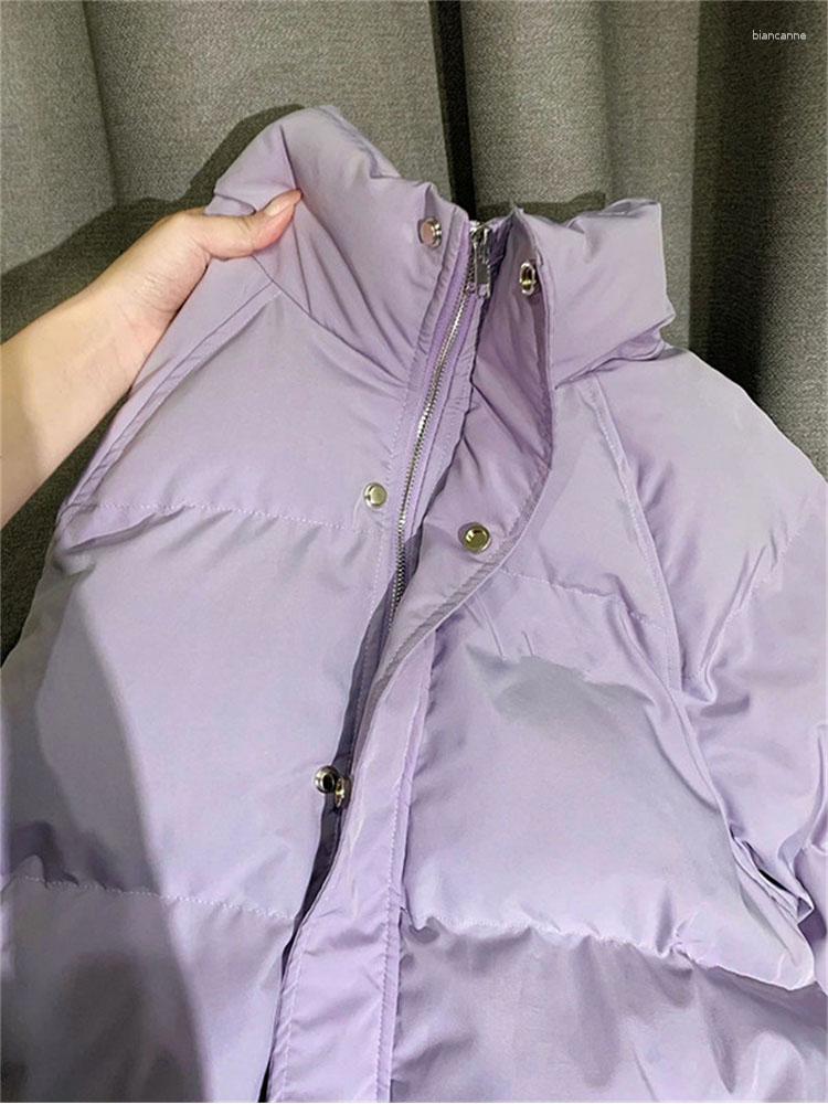 Women' Trench Coats Winter Korean Style Violet Jacket Parkas Women Stand Collar Solid Color Female Down Coat Loose Oversized Womens Short
Women' Trench Coats Winter Korean Style Violet Jacket Parkas Women Stand Collar Solid Color Female Down Coat Loose Oversized Womens Short