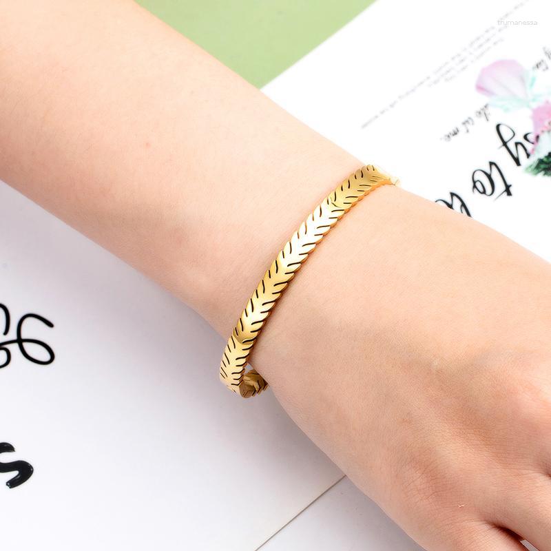Bangle Wholesale High Quality Unique Design Cut Edge Leaf Shape Stainless Steel Bracelet Ladies Love Fashion Jewelry Gifts Raym22
Bangle Wholesale High Quality Unique Design Cut Edge Leaf Shape Stainless Steel Bracelet Ladies Love Fashion Jewelry Gifts Raym22
