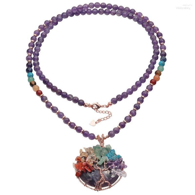 Pendant Necklaces TUMBEELLUWA 7 Chakra Crystals Tree Of Life Round Necklace 6mm Natural Stone Beads Gold Color Long Chain Healing Jewelry
Pendant Necklaces TUMBEELLUWA 7 Chakra Crystals Tree Of Life Round Necklace 6mm Natural Stone Beads Gold Color Long Chain Healing Jewelry