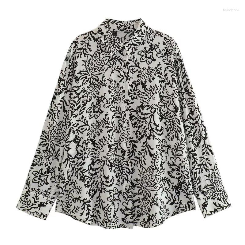 Women's Blouses 2023 Summer Women's Lapel Long-sleeved Single-breasted Flower Print Loose All-match Shirt Top, Black and white
Women's Blouses 2023 Summer Women's Lapel Long-sleeved Single-breasted Flower Print Loose All-match Shirt Top, Black and white