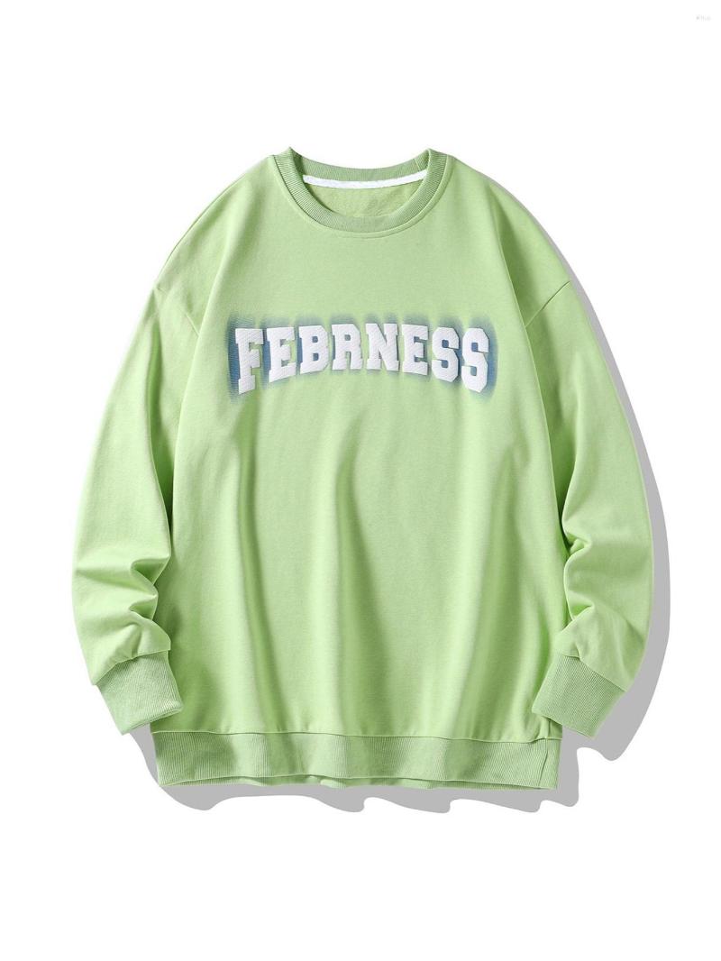 Men's T Shirts Green Casual Round Neck Sweatshirt, Grass green