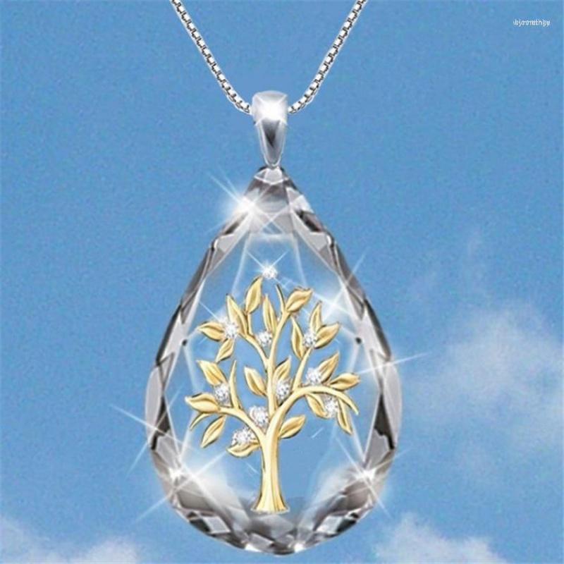 Pendant Necklaces Drop-Shaped Glass Crystal And Necklace Tree Of Life Fruit Jewelry On The Neck Two Colors Can Be Chosen
Pendant Necklaces Drop-Shaped Glass Crystal And Necklace Tree Of Life Fruit Jewelry On The Neck Two Colors Can Be Chosen
