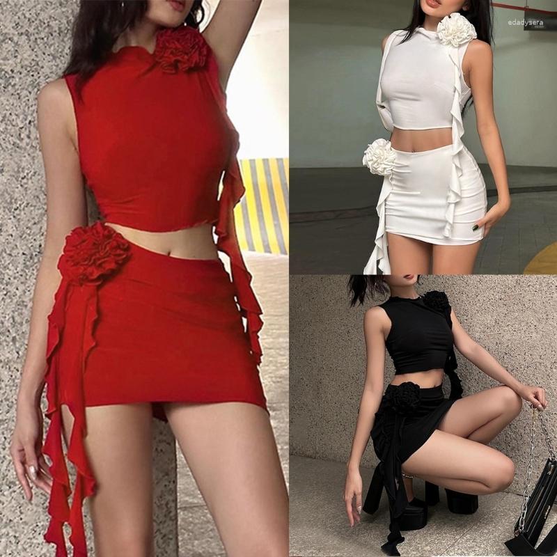 Work Dresses Women Summer Two Pieces Outfits Girls Solid Color Cute Rosette Floral Tanks Top High Waist Mini Bodycon Skirt For Party Club, White
Work Dresses Women Summer Two Pieces Outfits Girls Solid Color Cute Rosette Floral Tanks Top High Waist Mini Bodycon Skirt For Party Club, White