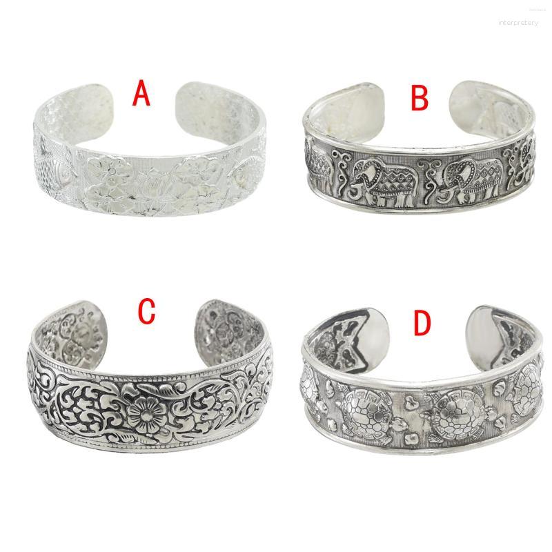 Bangle Vintage Oxidized Silver Color Metal Bangles For Women Boho Carved Elephant Fish Flower Open Cuff Gypsy Tribal Jewelry
Bangle Vintage Oxidized Silver Color Metal Bangles For Women Boho Carved Elephant Fish Flower Open Cuff Gypsy Tribal Jewelry