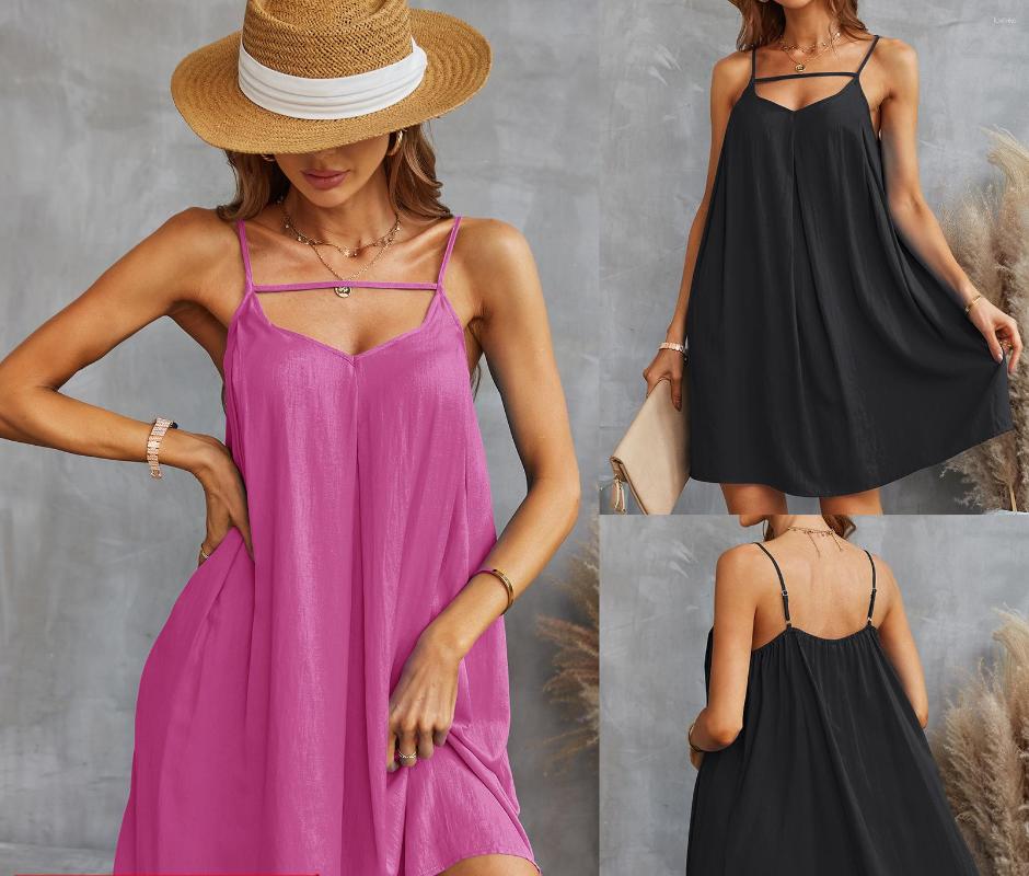Casual Dresses 2023 Fashion Summer Short Dress Women' Loose Solid Color Suspender Female & Lady Clothing, Black
Casual Dresses 2023 Fashion Summer Short Dress Women' Loose Solid Color Suspender Female & Lady Clothing, Black