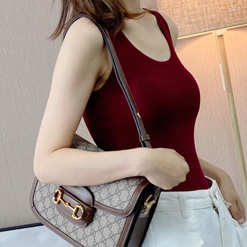Women's Tanks Summer Sexy Tank Top Women O-neck Bottoming Knitted Basic Thin Vest Casual Sleeveless Camisole Slim Ladies Clothing Female, Red wine
Women's Tanks Summer Sexy Tank Top Women O-neck Bottoming Knitted Basic Thin Vest Casual Sleeveless Camisole Slim Ladies Clothing Female, Red wine