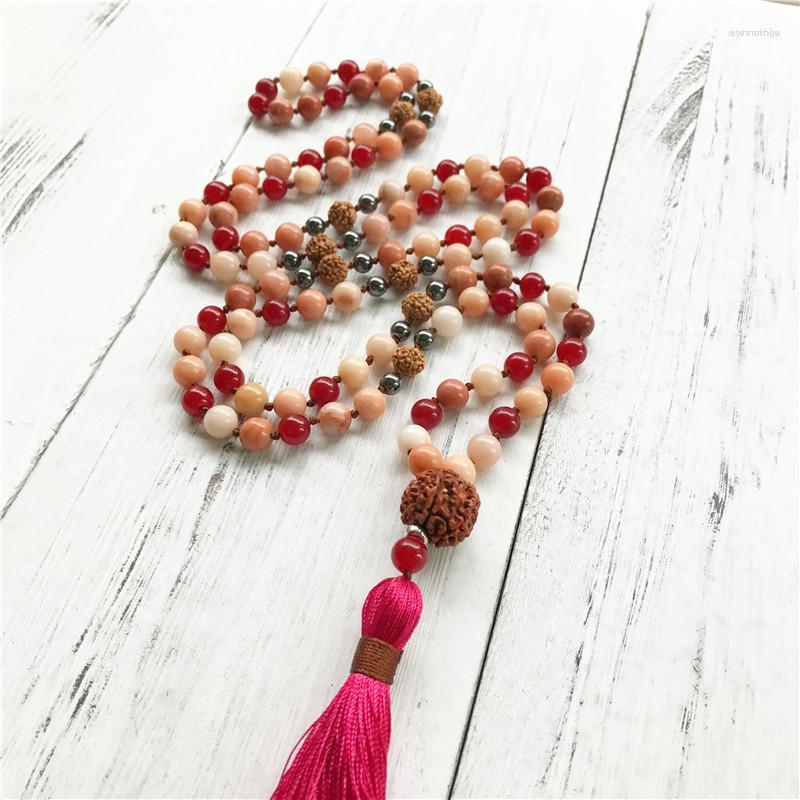 Pendant Necklaces Colorful Beads Necklace Pink Aventurine Rudraksha Knotted Buddha Jewelry Meditation Tassel Yoga Mala
Pendant Necklaces Colorful Beads Necklace Pink Aventurine Rudraksha Knotted Buddha Jewelry Meditation Tassel Yoga Mala