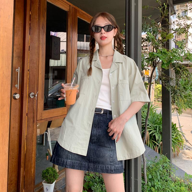 Women's Blouses DAYIFUN Harajuku Shirts Women 2023 Summer Short Sleeve Solid Bf Loose Polo Collar Blouse College Simple All-match Tops, Green
Women's Blouses DAYIFUN Harajuku Shirts Women 2023 Summer Short Sleeve Solid Bf Loose Polo Collar Blouse College Simple All-match Tops, Green