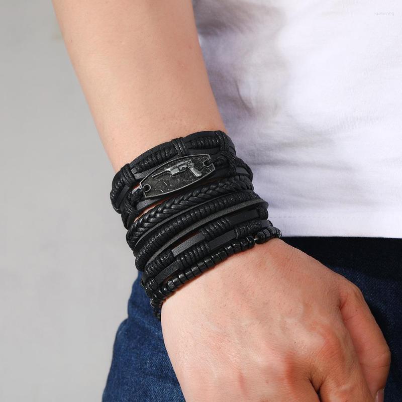 Charm Bracelets 2023 Punk Style Bracelet Men's Barge Gun Woven Multi-layer Anniversary Daily Wearing
Charm Bracelets 2023 Punk Style Bracelet Men's Barge Gun Woven Multi-layer Anniversary Daily Wearing