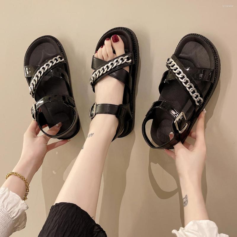 Sandals Summer Shoes Woman Flat Platform Women Metal Chain Casual Open Toe Gladiator Wedges Fashion 2023, Gloss black
Sandals Summer Shoes Woman Flat Platform Women Metal Chain Casual Open Toe Gladiator Wedges Fashion 2023, Gloss black