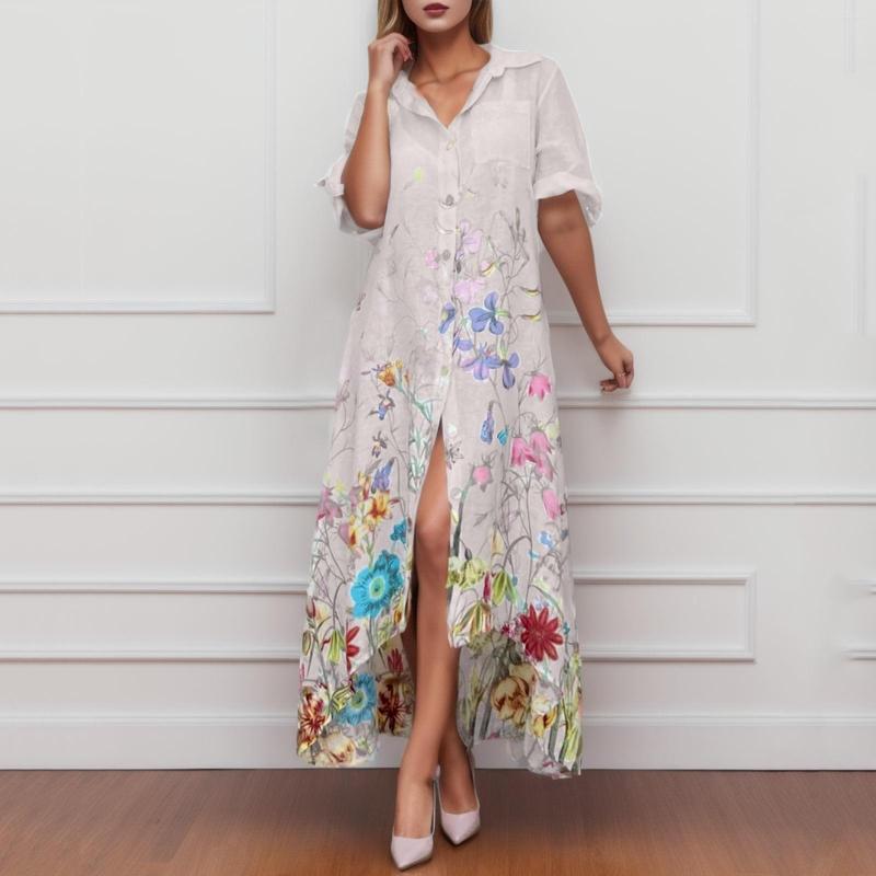 Casual Dresses Beach Shirt Dress Women Print V-neck Long Sleeve Loose Floral Bohemian Party Vestidos Robe Sundress 2023, Beige
Casual Dresses Beach Shirt Dress Women Print V-neck Long Sleeve Loose Floral Bohemian Party Vestidos Robe Sundress 2023, Beige